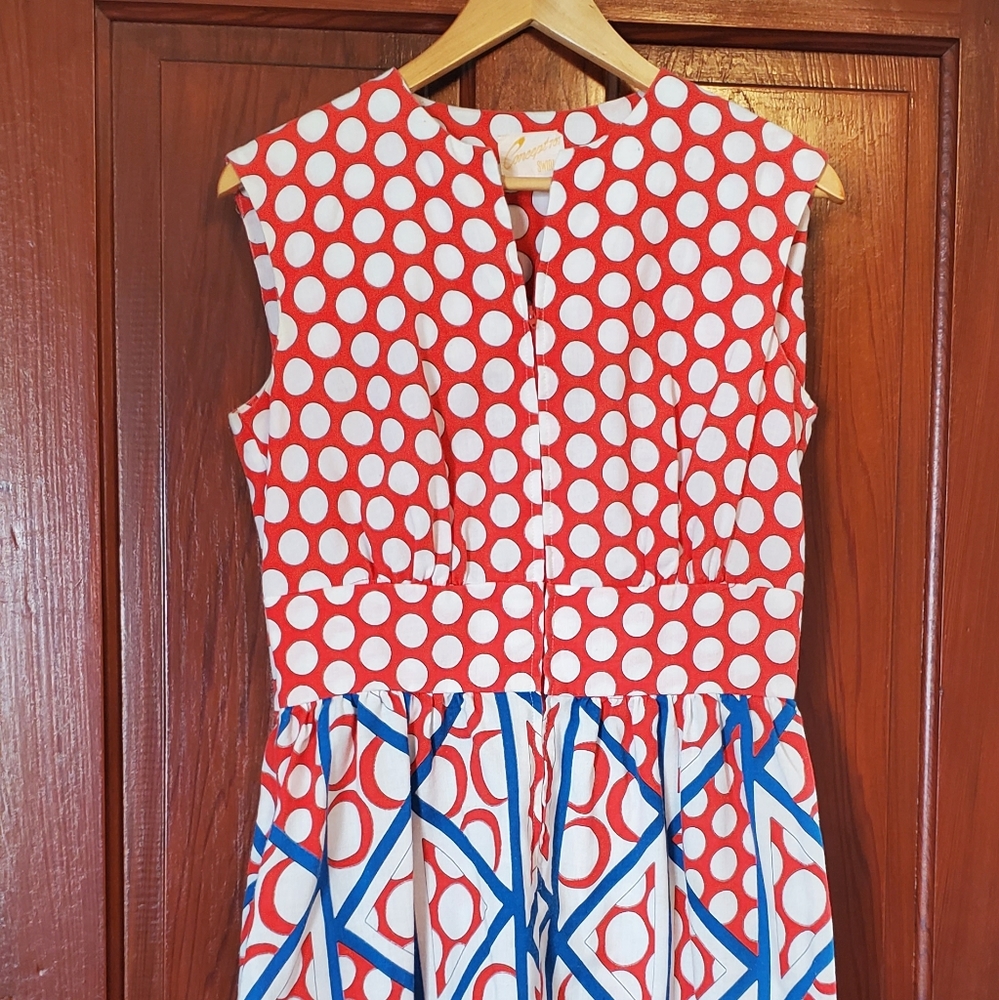 Vintage red white and blue mini dress